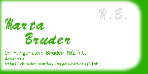 marta bruder business card